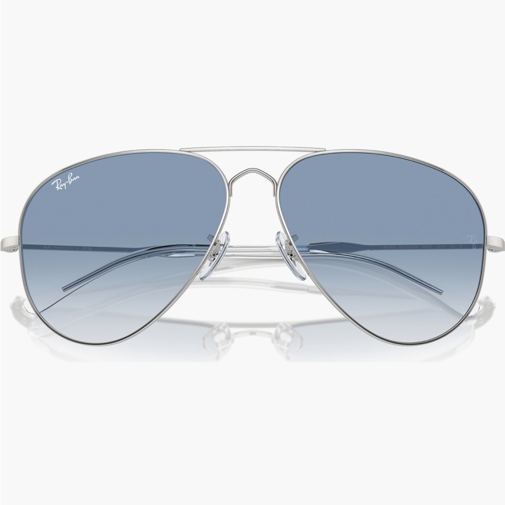 Ray-Ban Silver Blue 58mm Aviator Sunglasses